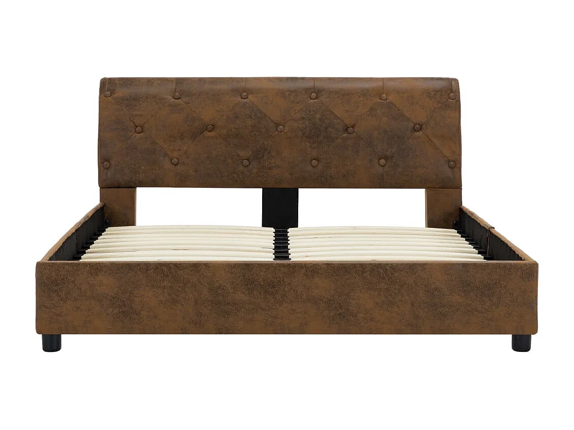 Lit double | Lit adulte | Cadre de lit Marron Similicuir daim 140x200 cm