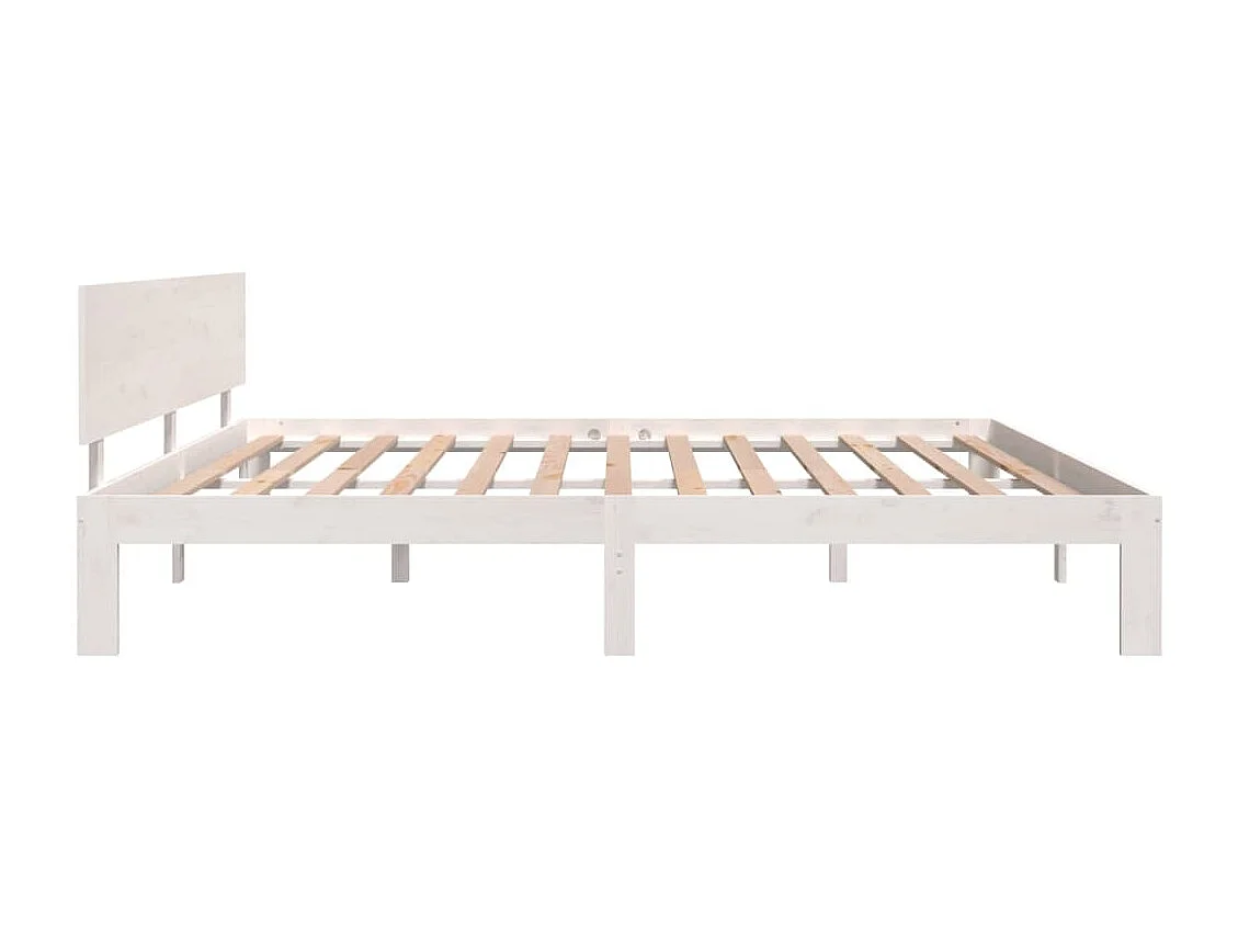 Lit double | Lit adulte | Cadre de lit blanc bois massif de pin 200x200 cm
