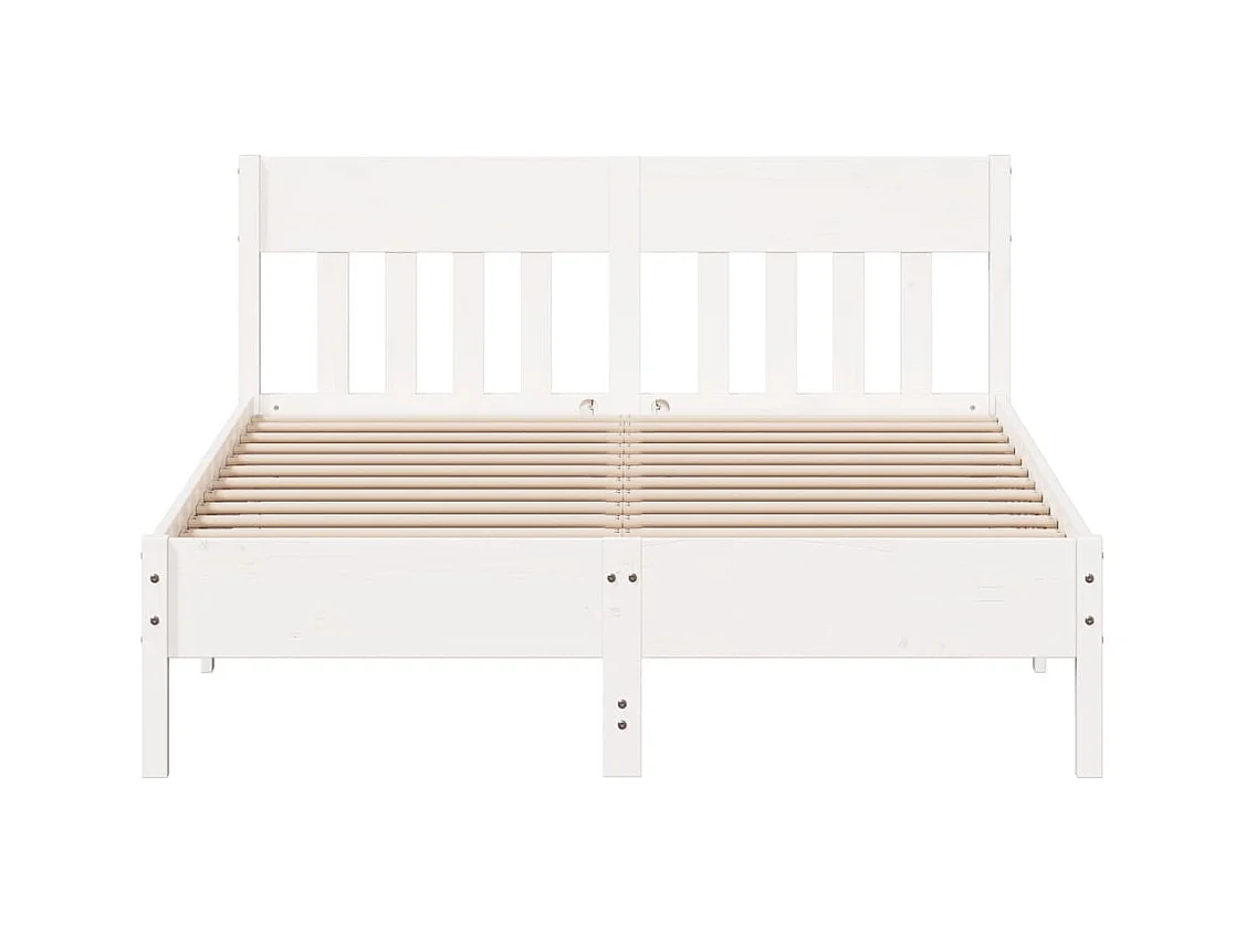 Lit simple | Lit adulte, enfant | Cadre de lit blanc 120x200 cm bois de pin massif