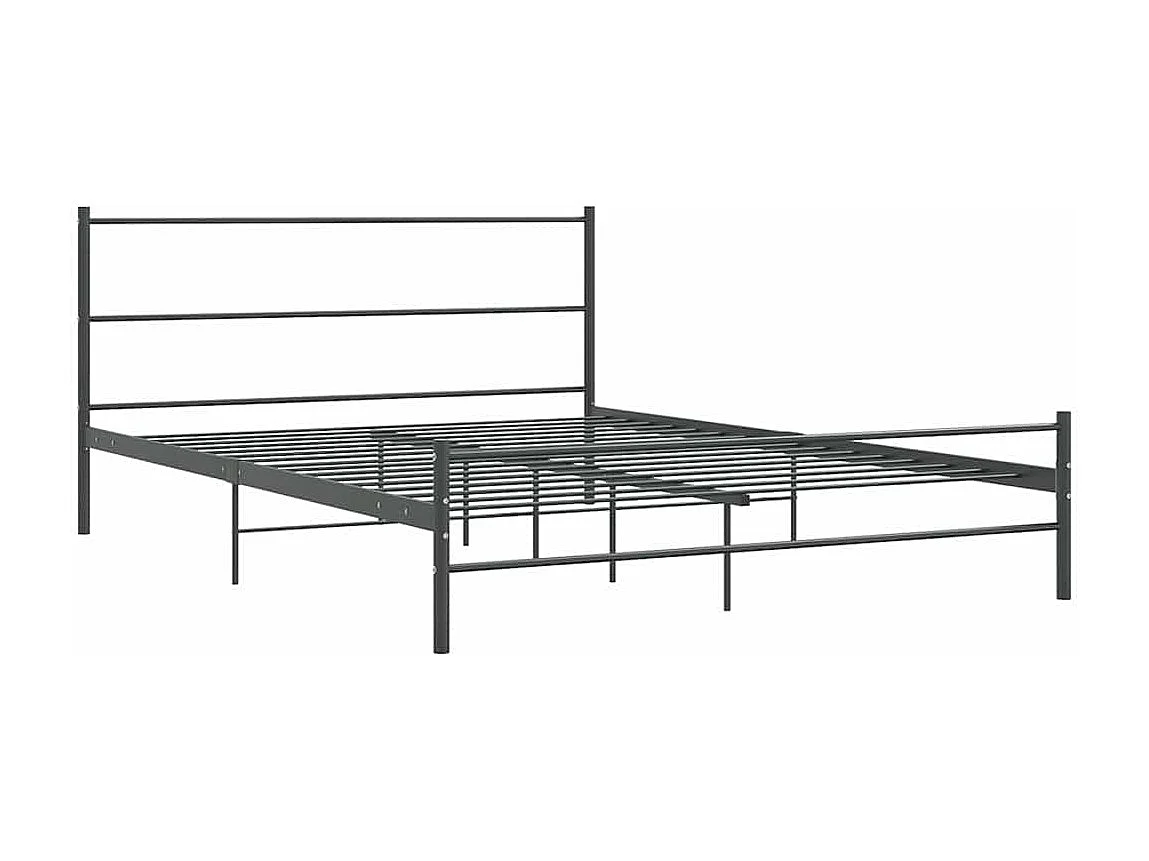 Lit double | Lit adulte | Cadre de lit gris métal 140x200 cm