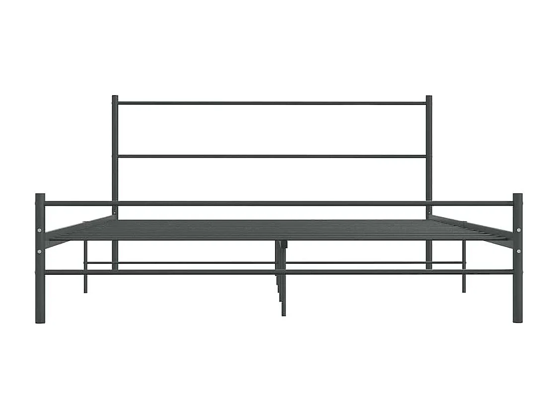 Lit double | Lit adulte | Cadre de lit gris métal 140x200 cm