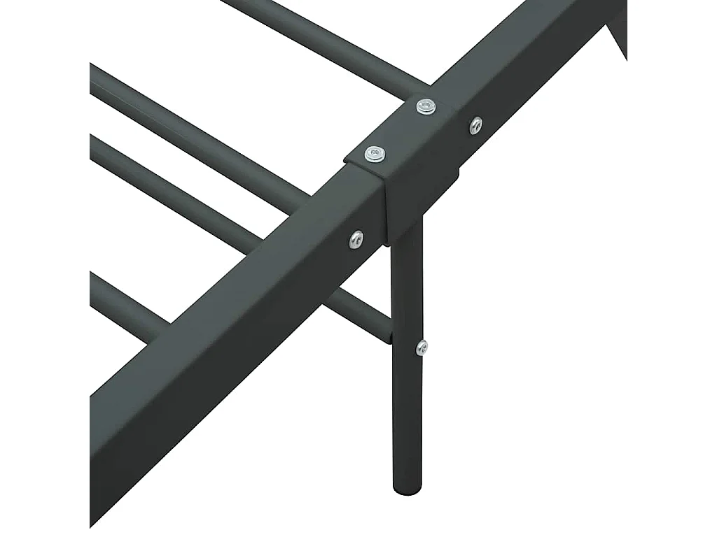 Lit double | Lit adulte | Cadre de lit gris métal 140x200 cm