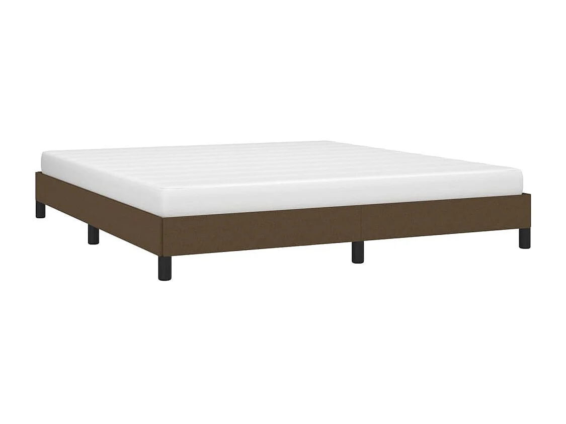 Lit double | Lit adulte | Cadre de lit marron foncé 160x200 cm tissu