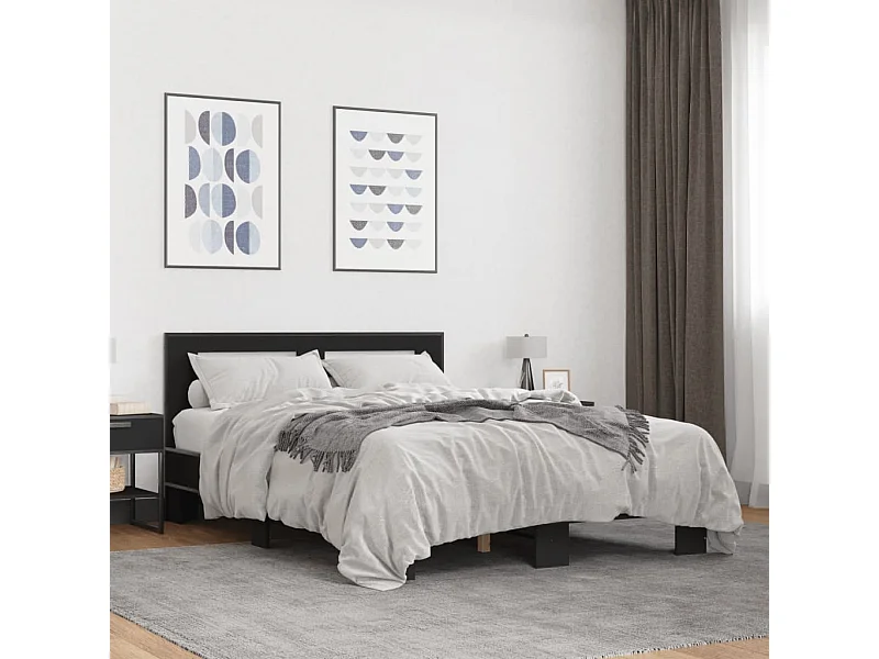 Lit double | Lit adulte | Cadre de lit noir 140x190 cm