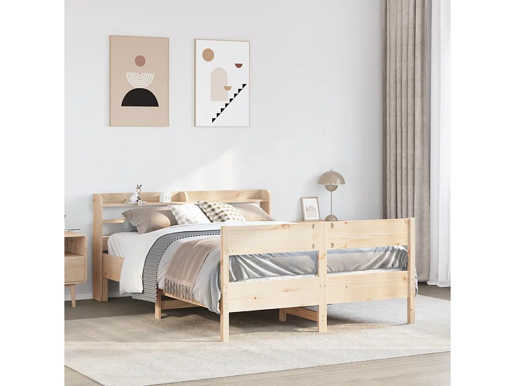 Lit simple | Lit adulte, enfant | Cadre de lit 120x200 cm bois de pin massif