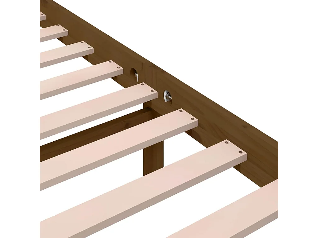 Lit simple | Lit adulte, enfant | Cadre de lit marron miel bois massif 75x190 cm