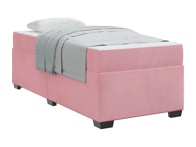 Lit simple | Lit adulte, enfant | Cadre de lit avec matelas Rose 100x200 cm Velours