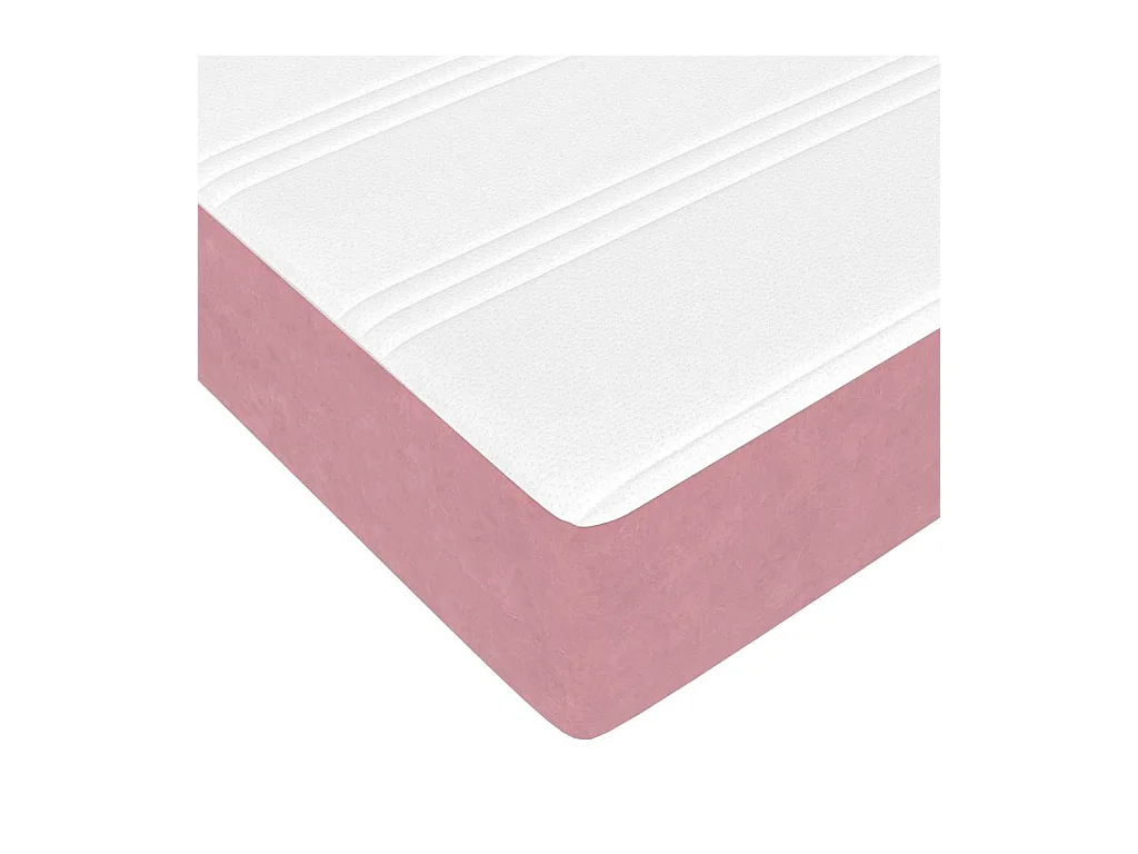 Lit simple | Lit adulte, enfant | Cadre de lit avec matelas Rose 100x200 cm Velours
