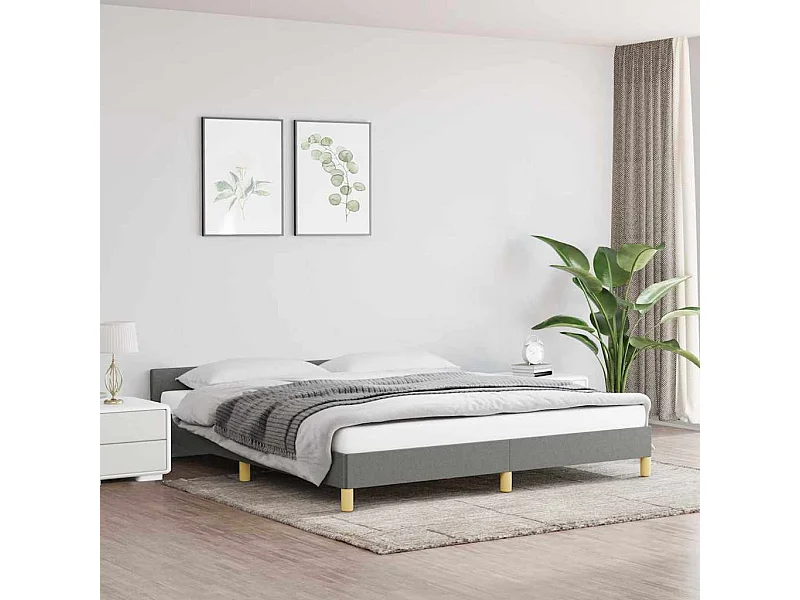 Lit double | Lit adulte | Cadre de lit gris foncé 160x200 cm tissu