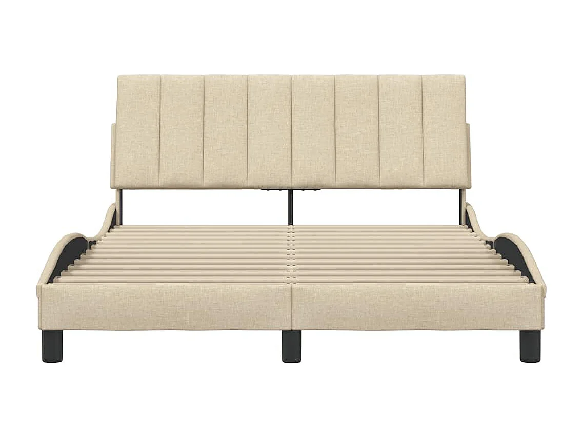 Lit double | Lit adulte | Cadre de lit crème 140x190 cm tissu
