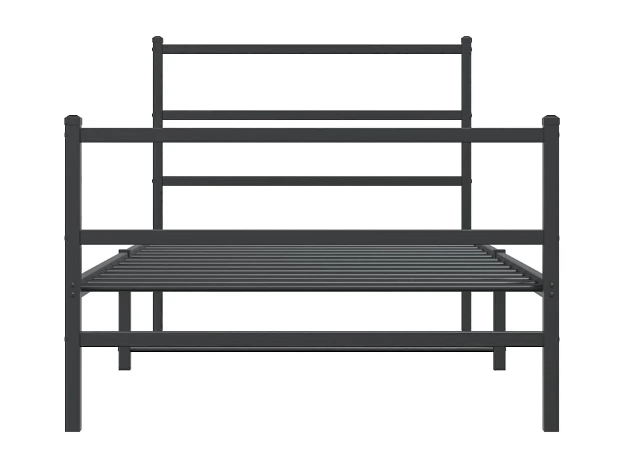 Lit simple | Lit adulte, enfant | Cadre de lit métal et pied de lit noir 100x200 cm
