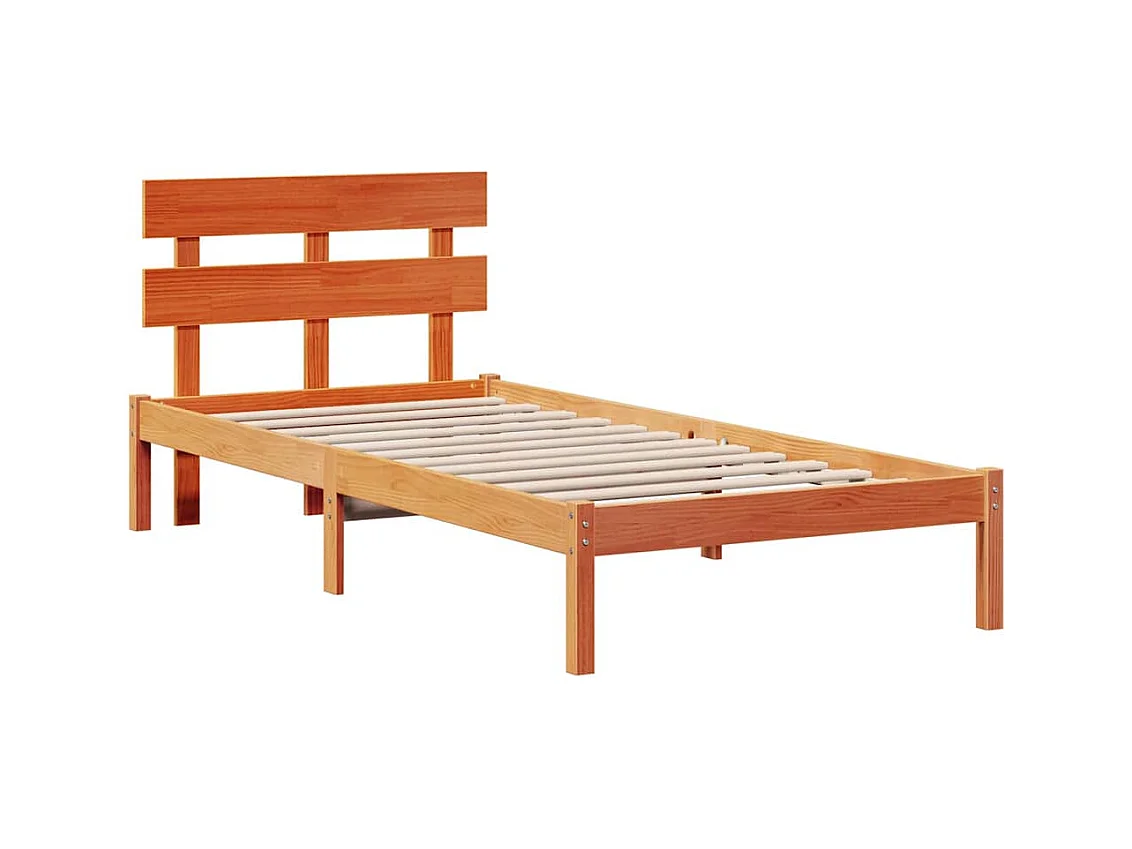 Lit simple | Lit adulte, enfant | Cadre de lit Marron 90x200 cm Bois de pin massif