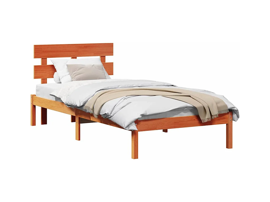 Lit simple | Lit adulte, enfant | Cadre de lit Marron 90x200 cm Bois de pin massif