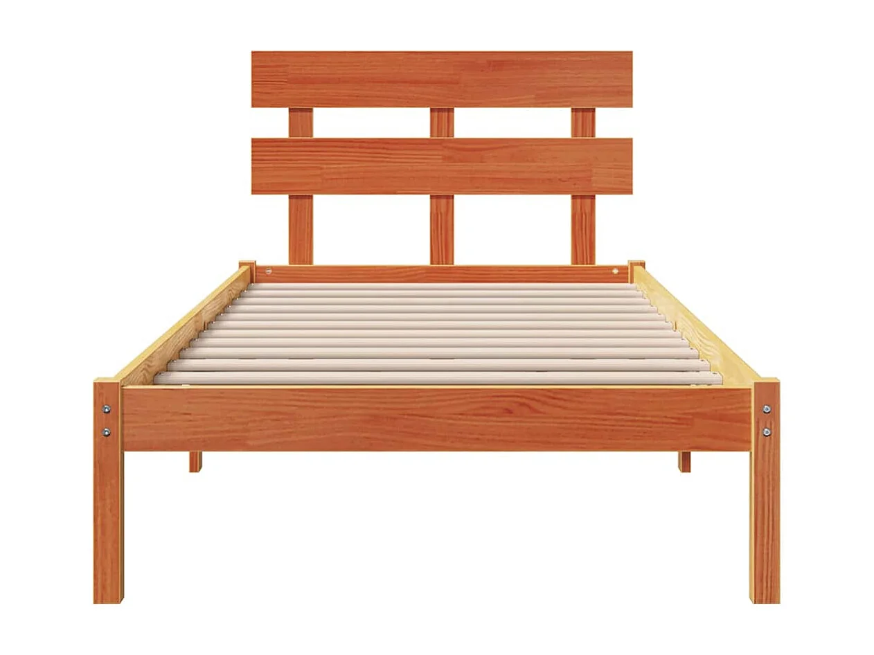 Lit simple | Lit adulte, enfant | Cadre de lit Marron 90x200 cm Bois de pin massif