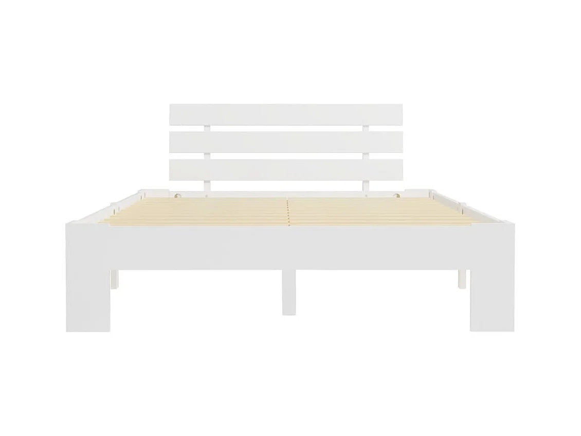 Lit simple | Lit adulte, enfant | Cadre de lit blanc bois de pin massif 120x200 cm