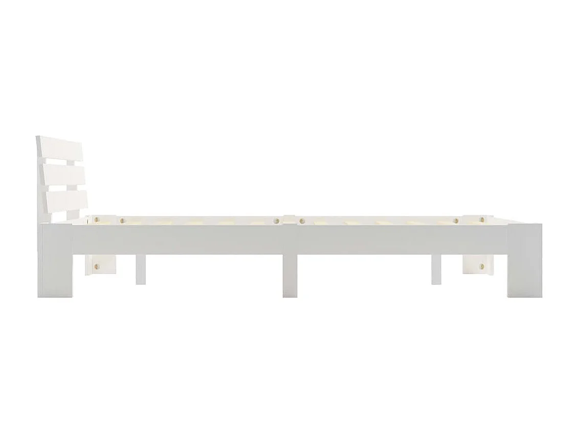 Lit simple | Lit adulte, enfant | Cadre de lit blanc bois de pin massif 120x200 cm