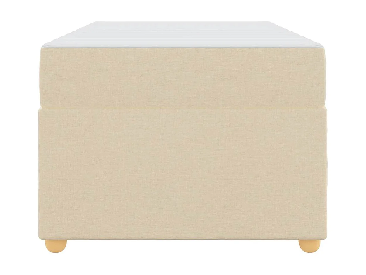 Lit simple | Lit adulte, enfant | Cadre de lit avec matelas Crème 90x200 cm tissu