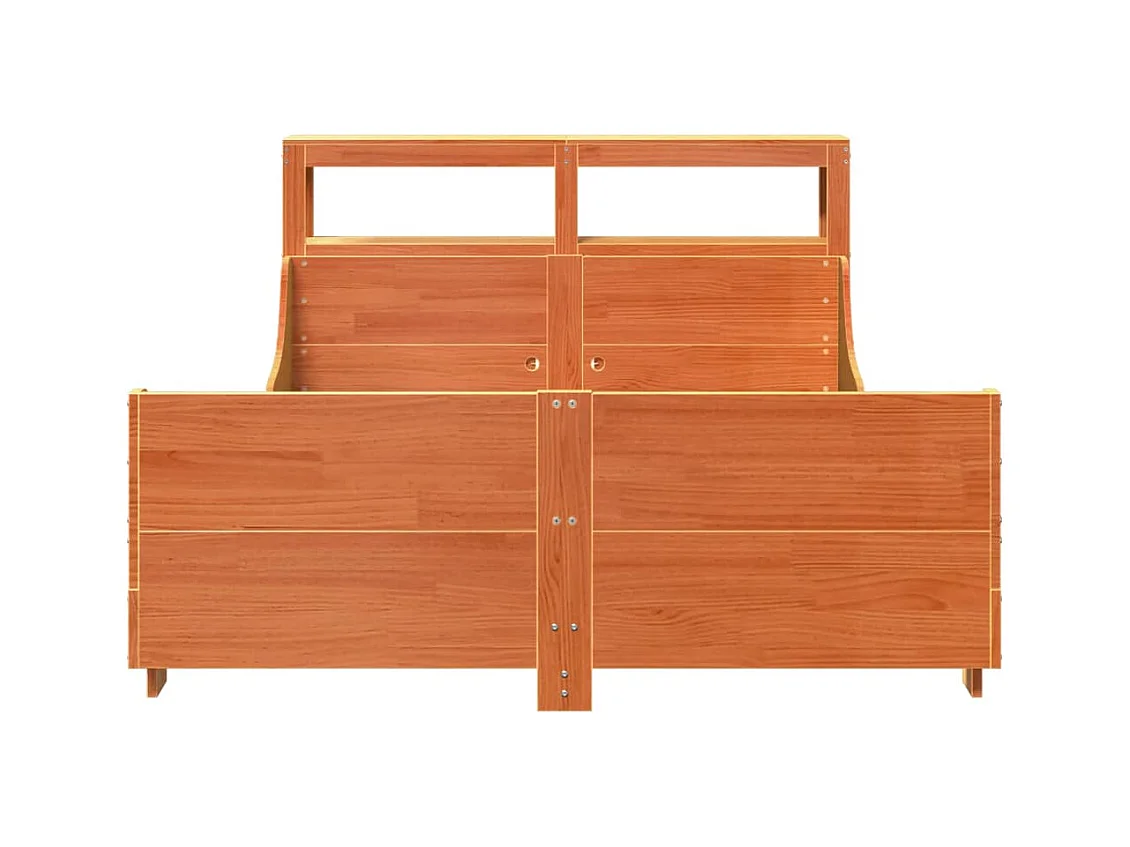 Letto per adulti | Letto matrimoniale | Giroletto senza Materasso Marrone Cera 140x200cm Massello Pino