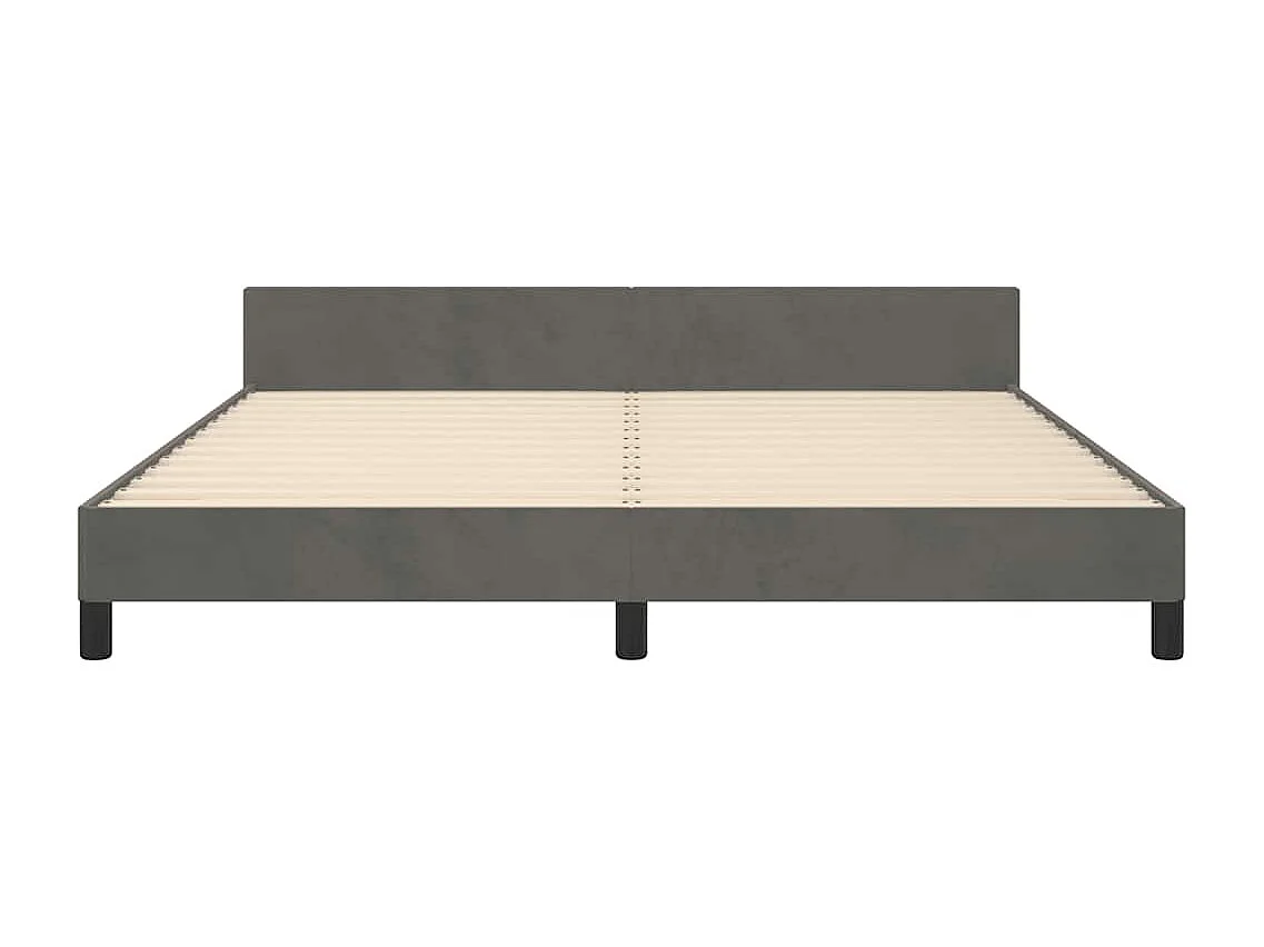 Lit double | Lit adulte | Cadre de lit gris foncé 160x200 cm velours