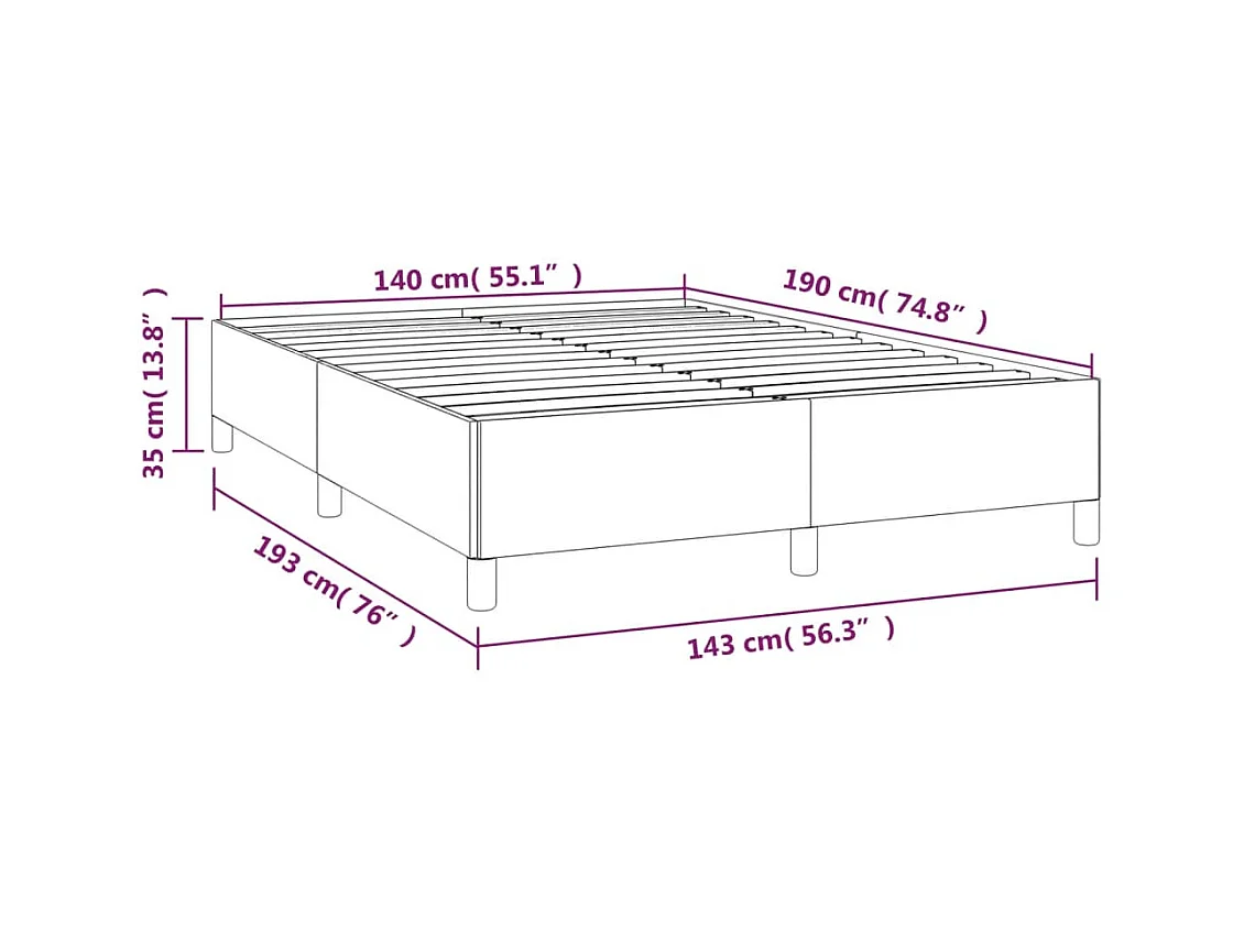Lit double | Lit adulte | Cadre de lit gris clair 140x190 cm tissu