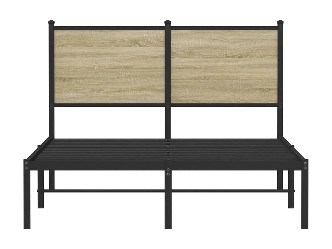 Lit simple | Lit adulte, enfant | Cadre de lit en métal chêne sonoma 120x200 cm
