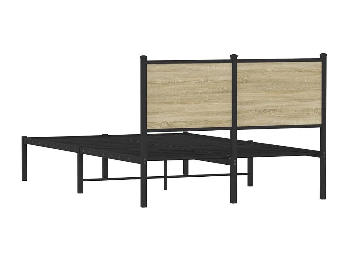 Lit simple | Lit adulte, enfant | Cadre de lit en métal chêne sonoma 120x200 cm