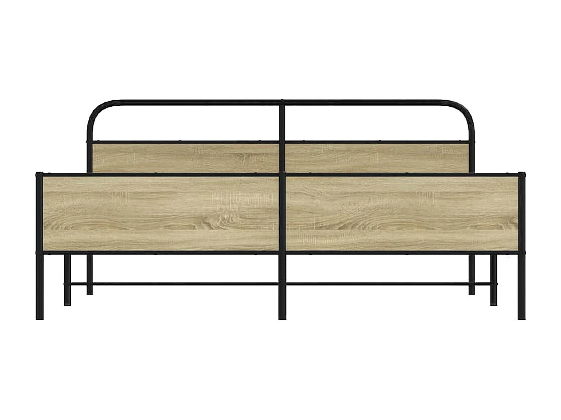Lit double | Lit adulte | Cadre de lit en métal chêne sonoma 200x200 cm