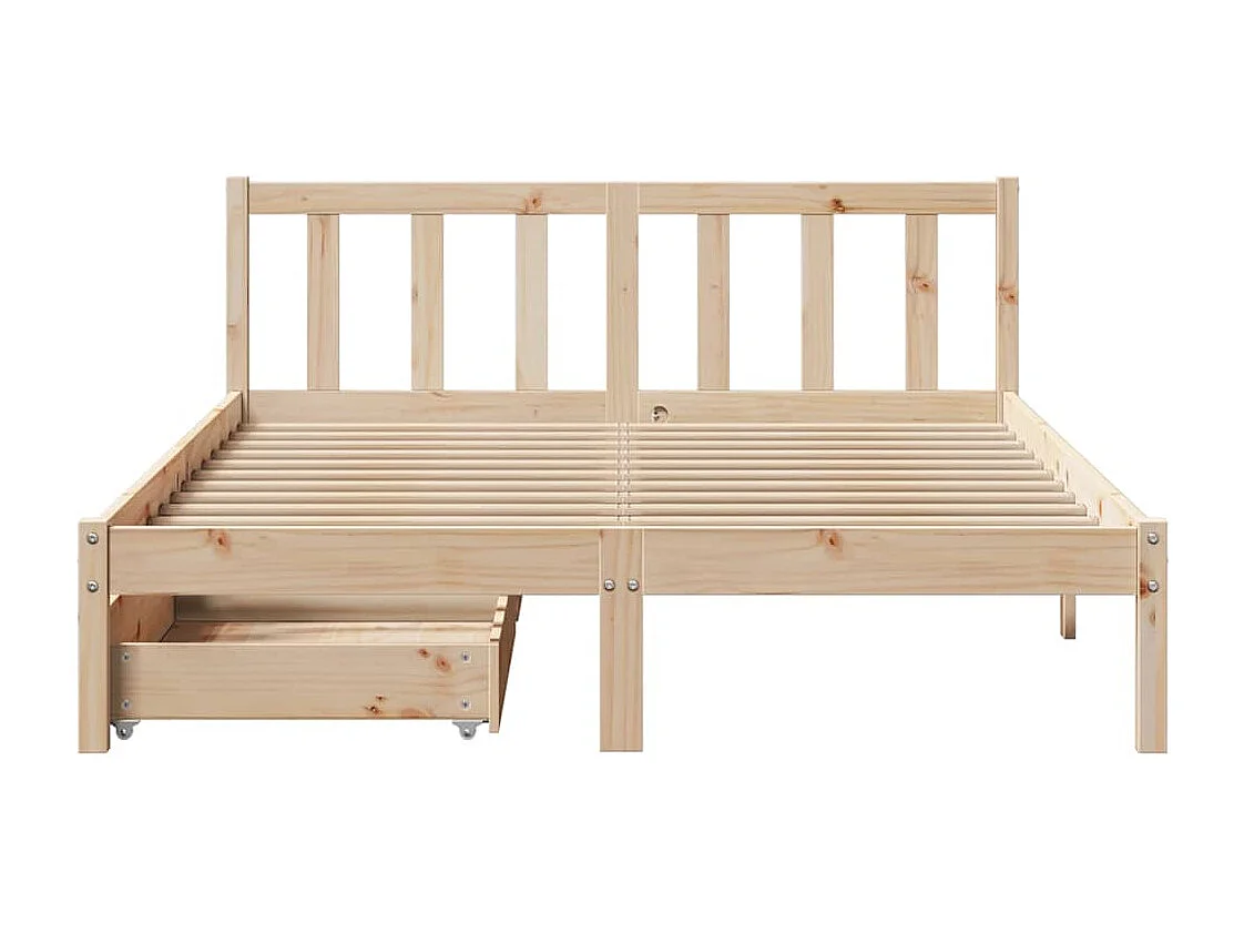 Lit double | Lit adulte | Cadre de lit 150x200 cm bois de pin massif