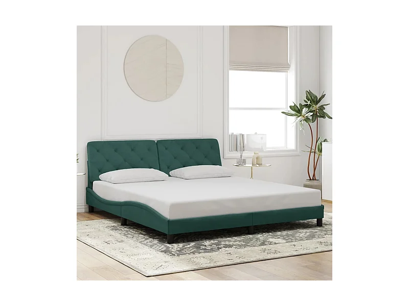 Letto per adulti | Letto matrimoniale | Giroletto senza Materasso Verde Scuro 180x200 cm in Velluto