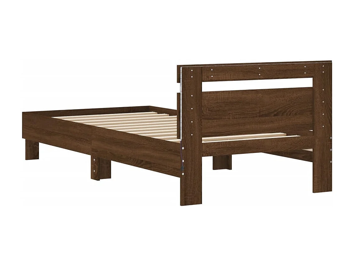 Lit simple | Lit adulte, enfant | Cadre de lit avec lumières LED 90x190 cm