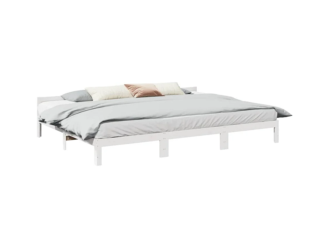 Letto per adulti | Letto matrimoniale | Giroletto Familiare senza Materasso Bianco 240x200 cm