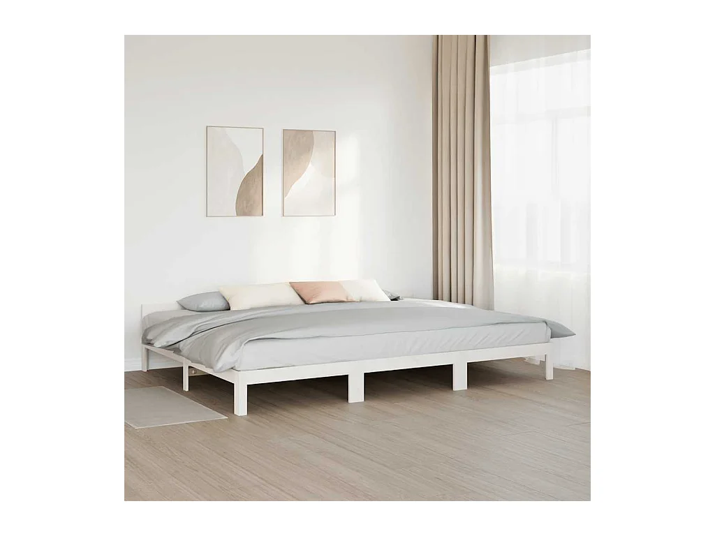 Letto per adulti | Letto matrimoniale | Giroletto Familiare senza Materasso Bianco 240x200 cm
