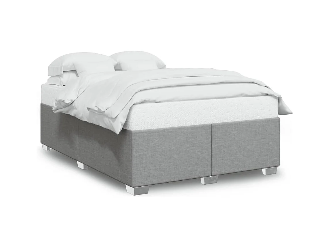 Lit double | Lit adulte | Cadre de lit gris clair 140x200 cm tissu