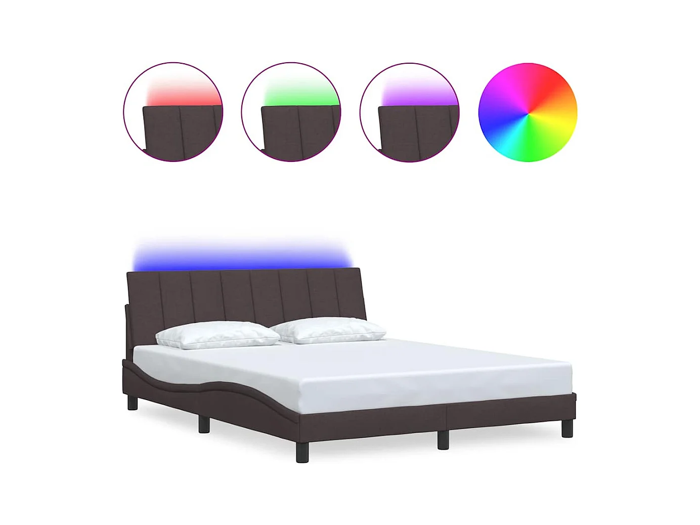 Letto per adulti | Letto matrimoniale | Giroletto senza Materasso Hanko Marrone Scuro 160x200 cm Tessuto