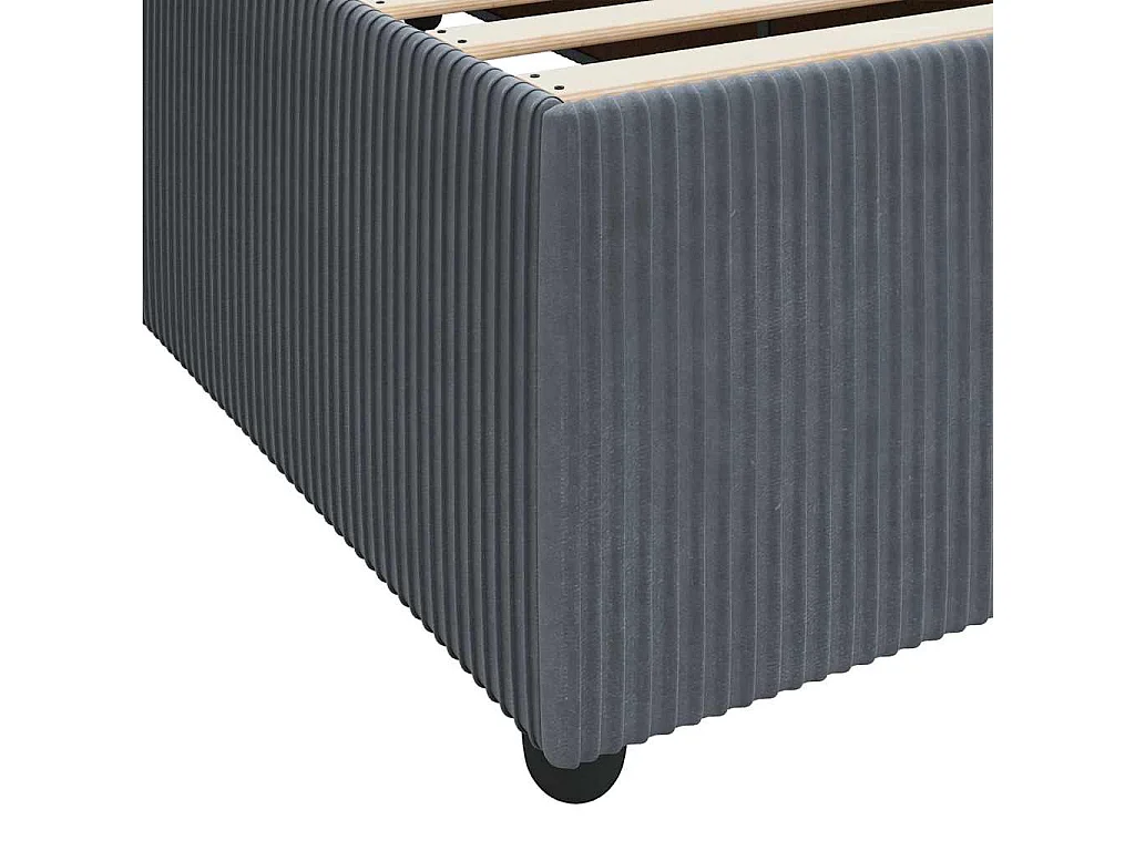 Lit simple | Lit adulte, enfant | Cadre de lit avec matelas Gris foncé 100x200 cm Velours