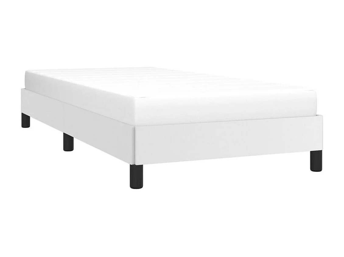Lit simple | Lit adulte, enfant | Cadre de lit blanc 90x190 cm similicuir
