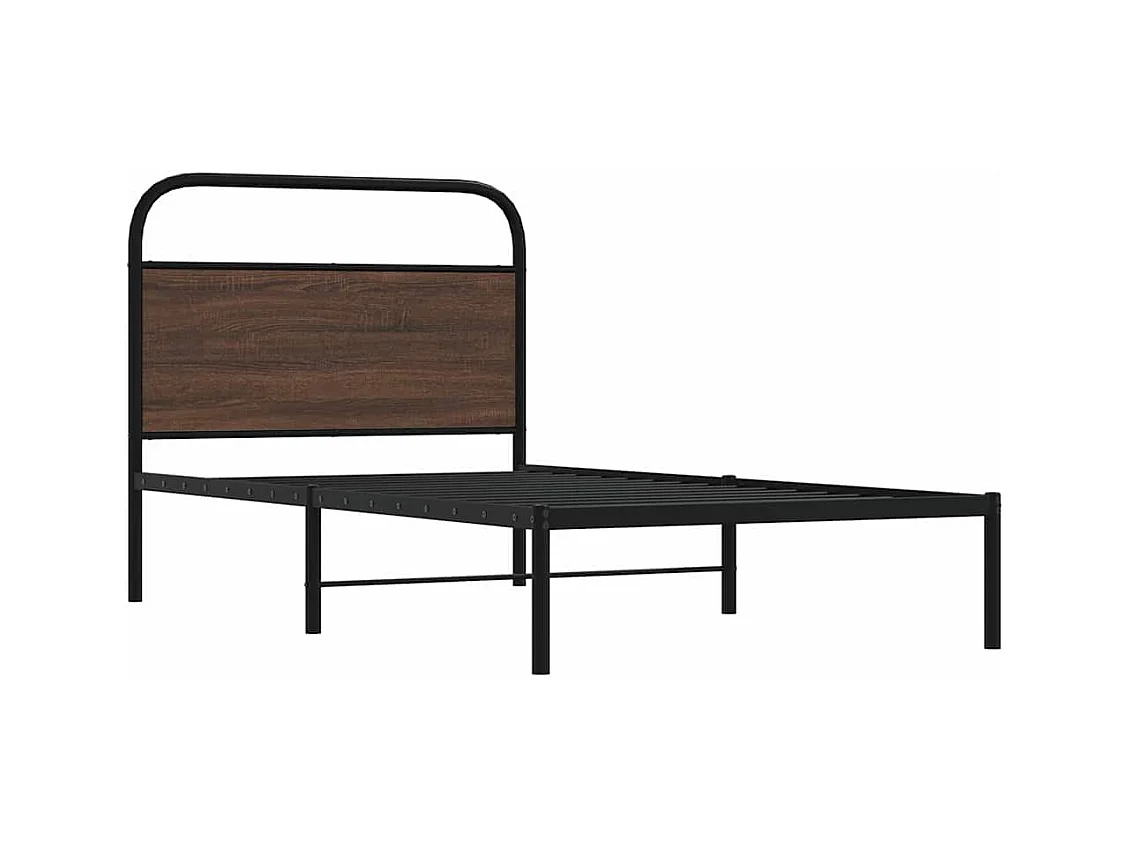 Letto per adulti | Letto singolo | Giroletto senza Materasso Rovere Marrone 107x203 cm Truciolato