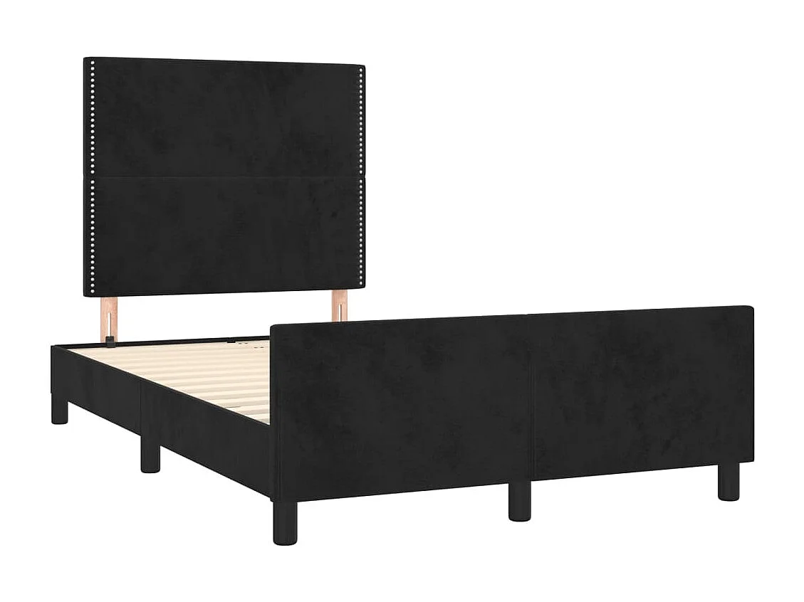 Lit simple | Lit adulte, enfant | Cadre de lit noir 120x200 cm velours
