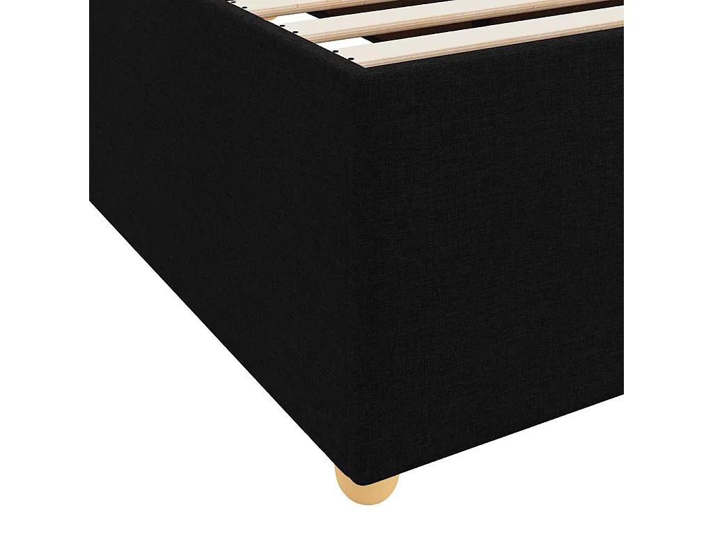 Lit simple | Lit adulte, enfant | Cadre de lit avec matelas Noir 90x200 cm tissu