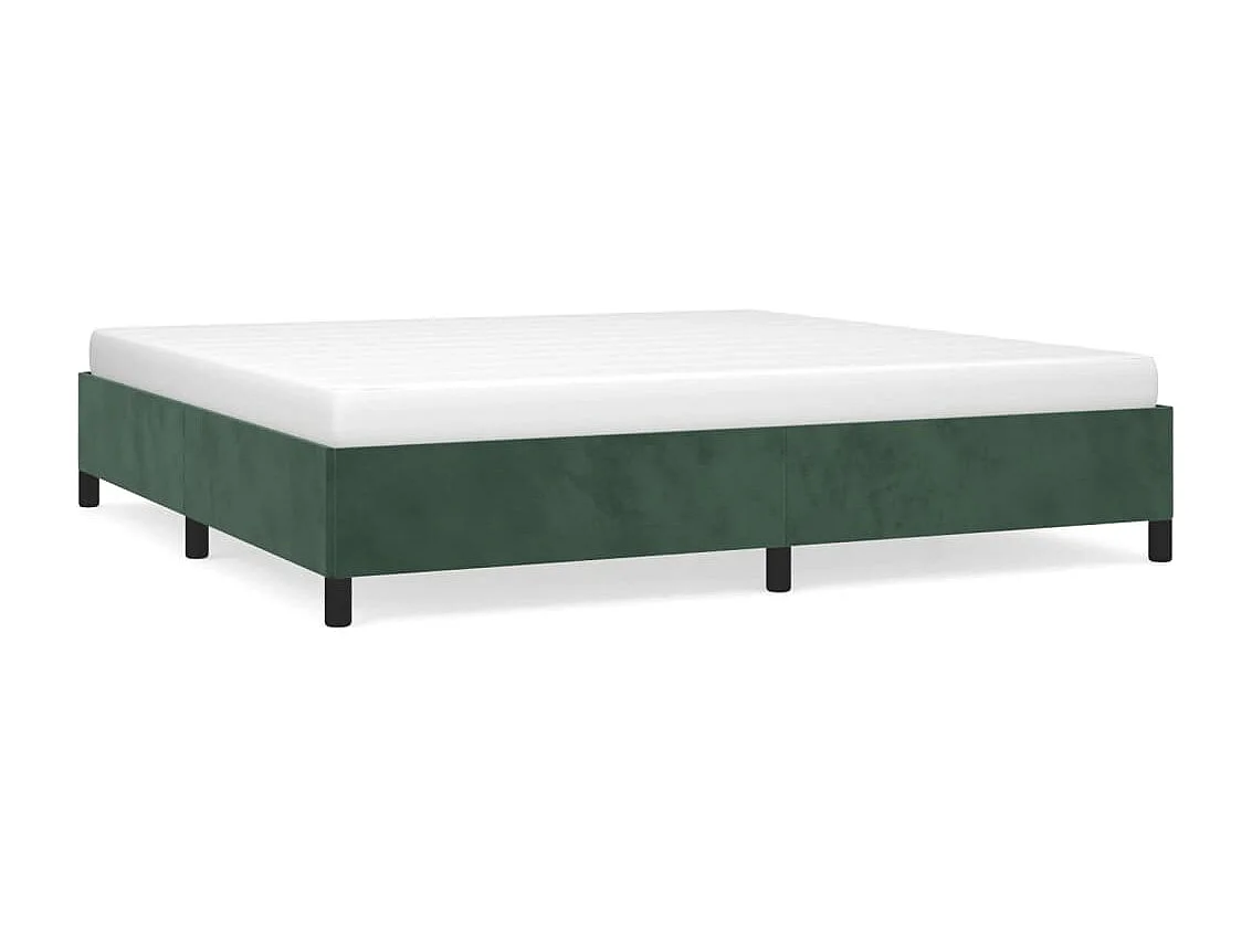 Lit double | Lit adulte | Cadre de lit vert foncé 200x200 cm velours