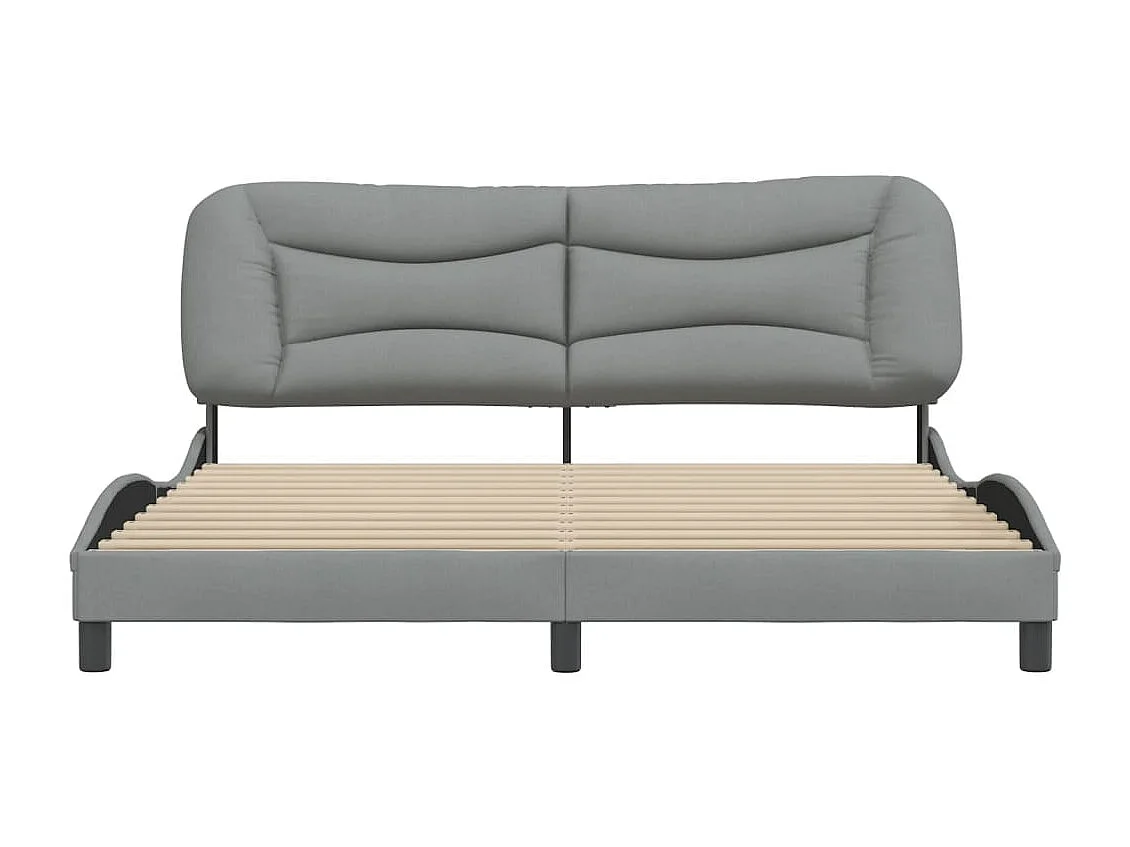 Lit double | Lit adulte | Cadre de lit gris clair 180x200 cm tissu