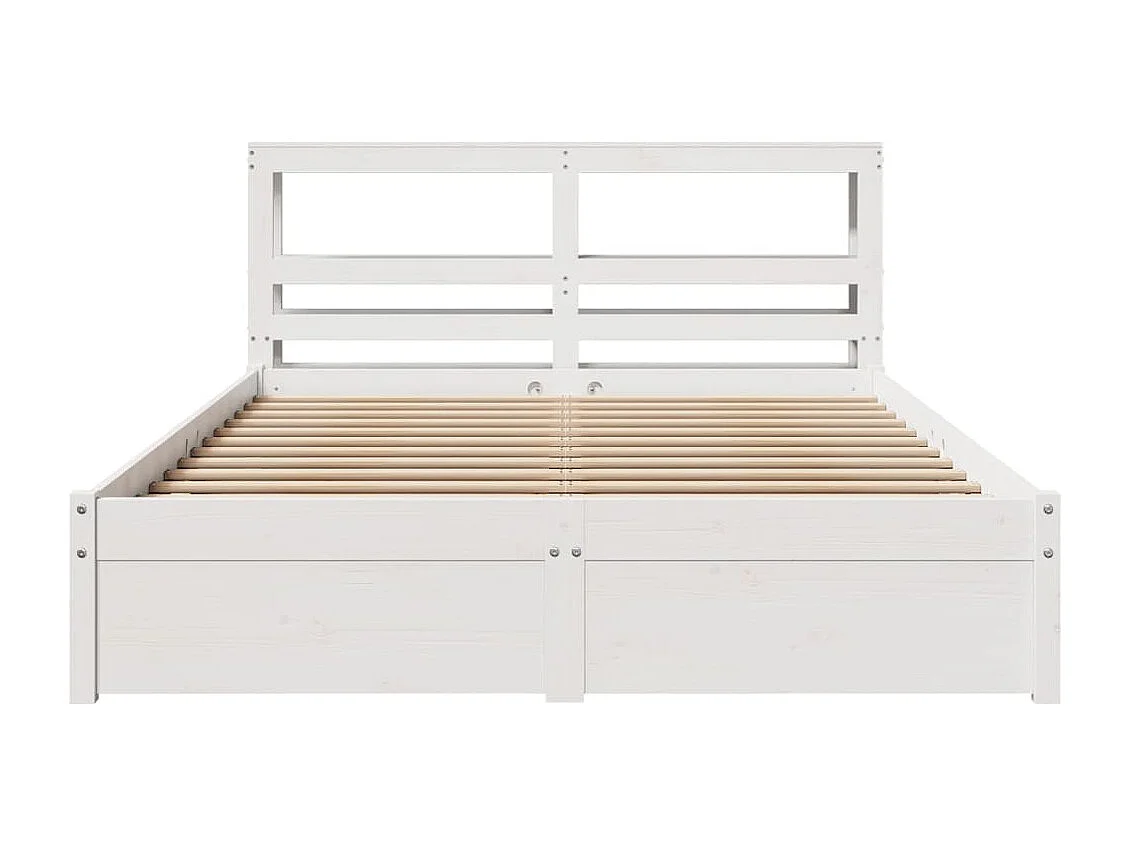 Letto per adulti | Letto matrimoniale | Giroletto con Testiera senza Materasso Bianco 140x200 cm