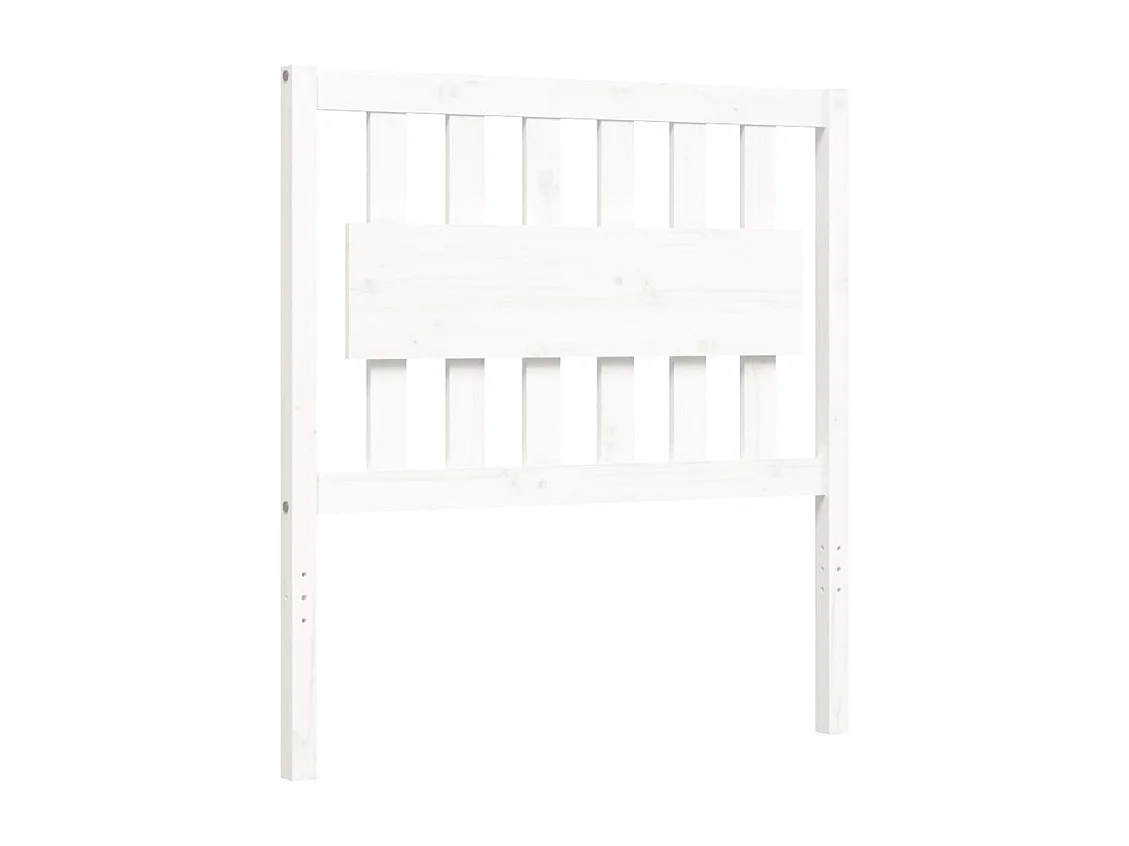 Lit simple | Lit adulte, enfant | Cadre de lit blanc bois de pin massif 90x190 cm