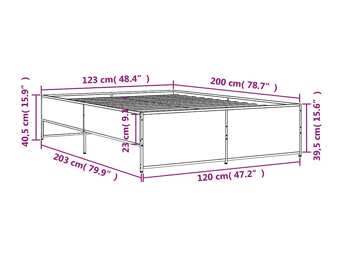 Lit simple | Lit adulte, enfant | Cadre de lit noir 120x200 cm
