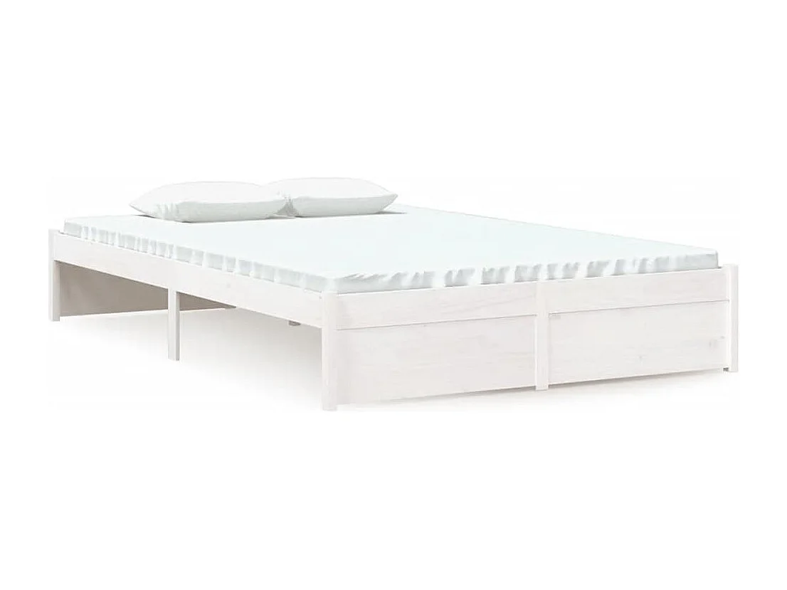 Lit simple | Lit adulte, enfant | Cadre de lit blanc bois massif 120x200 cm