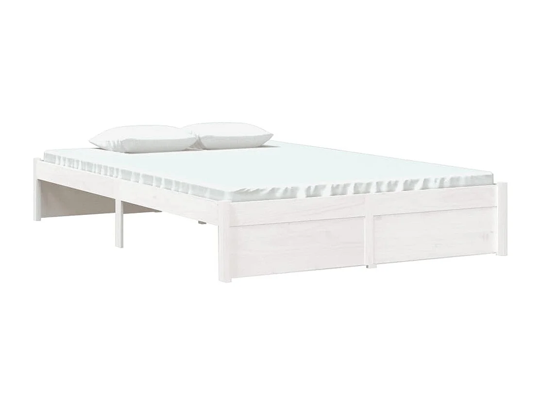 Lit simple | Lit adulte, enfant | Cadre de lit blanc bois massif 120x200 cm