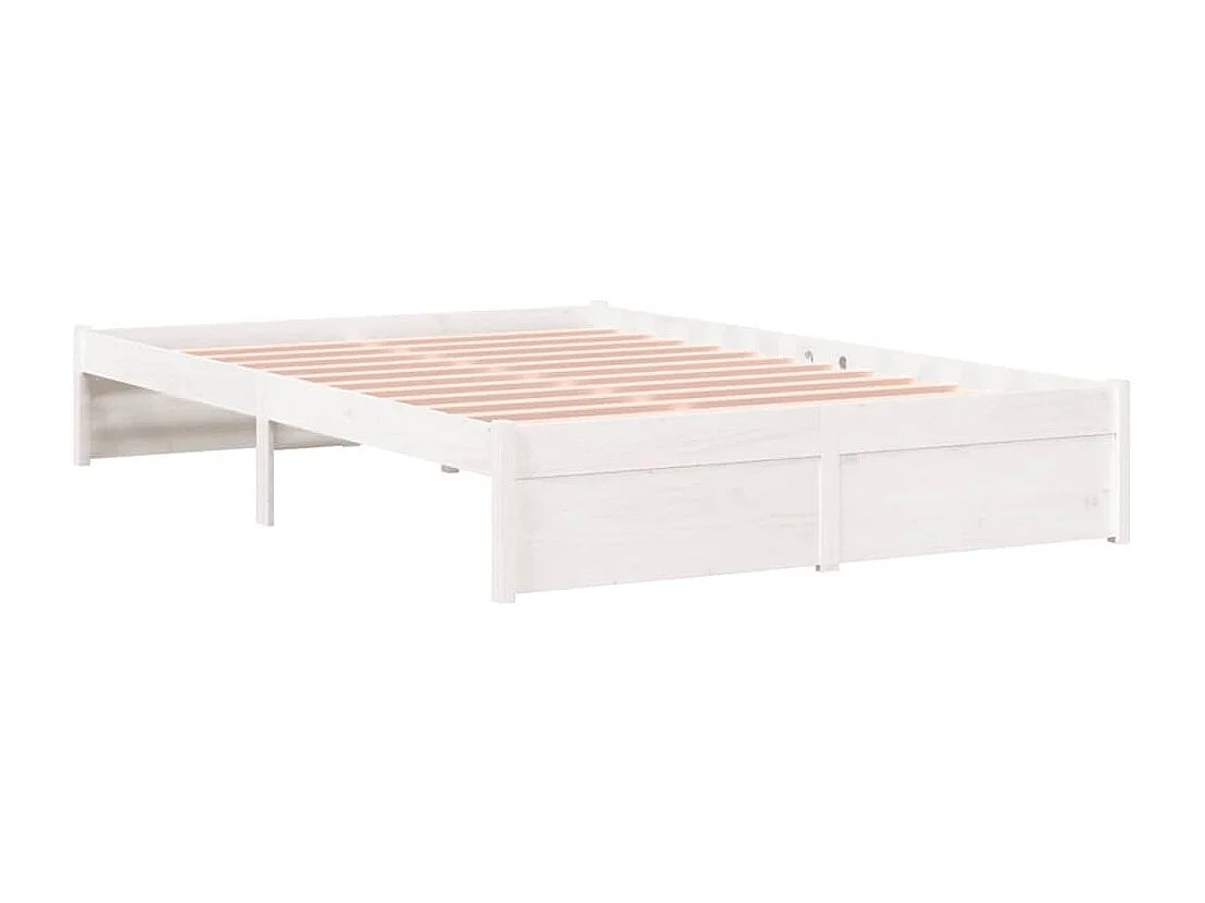 Lit simple | Lit adulte, enfant | Cadre de lit blanc bois massif 120x200 cm