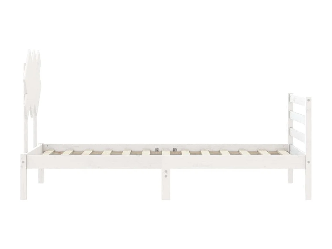 Lit simple | Lit adulte, enfant | Cadre de lit blanc 90x200 cm bois massif
