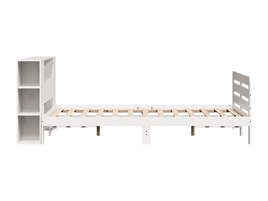 Lit double | Lit adulte | Cadre de lit blanc 150x200 cm bois de pin massif