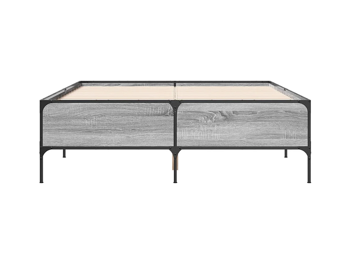 Lit double | Lit adulte | Cadre de lit sonoma gris 140x190 cm